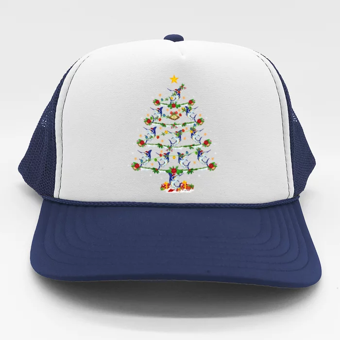 Lighting White Marlin Christmas Tree White Marlin Fish Lover Trucker Hat