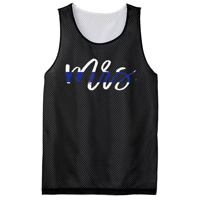 Leo Wife Mrs. Thin Blue Line Law Enforcement Mesh Reversible Basketball Jersey Tank