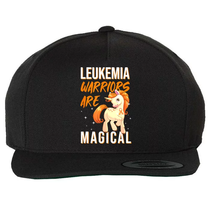 Leukemia Warrior Magical Unicorn Orange Ribbon Hematologist Wool Snapback Cap