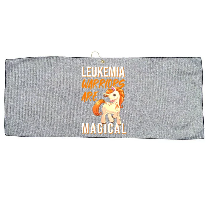 Leukemia Warrior Magical Unicorn Orange Ribbon Hematologist Large Microfiber Waffle Golf Towel