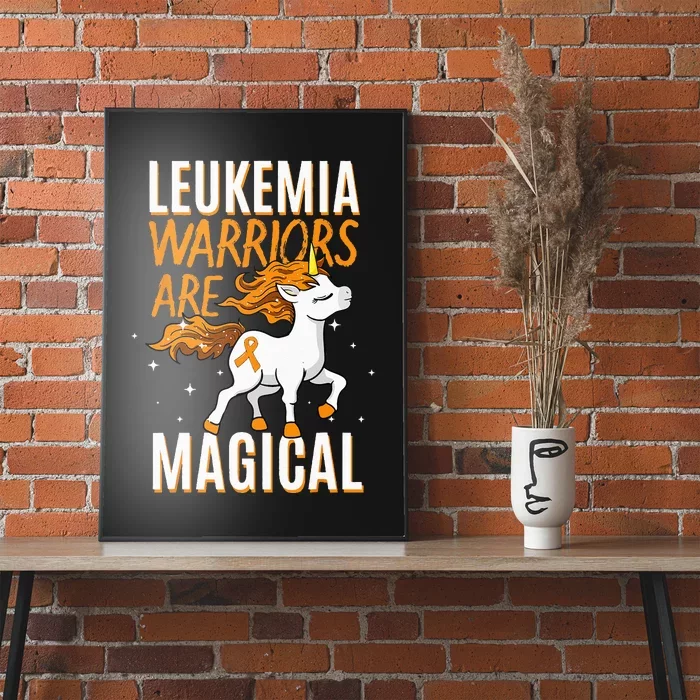 Leukemia Warrior Magical Unicorn Orange Ribbon Hematologist Poster