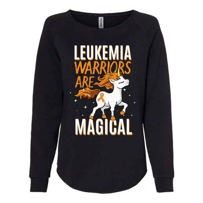 Leukemia Warrior Magical Unicorn Orange Ribbon Hematologist Womens California Wash Sweatshirt