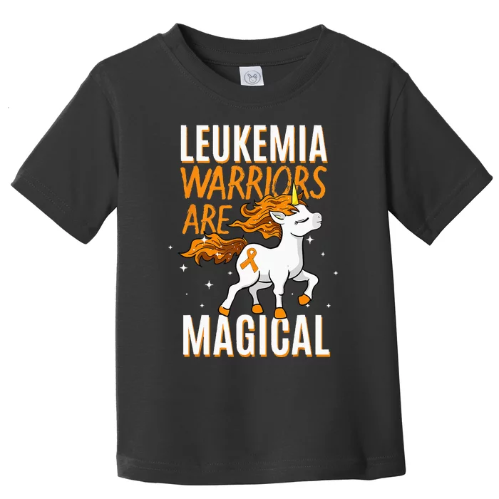 Leukemia Warrior Magical Unicorn Orange Ribbon Hematologist Toddler T-Shirt