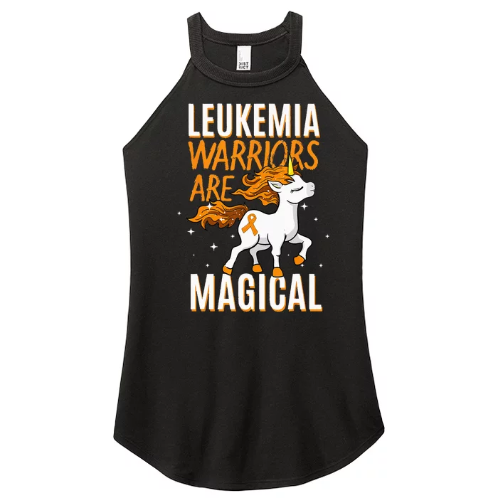 Leukemia Warrior Magical Unicorn Orange Ribbon Hematologist Women’s Perfect Tri Rocker Tank