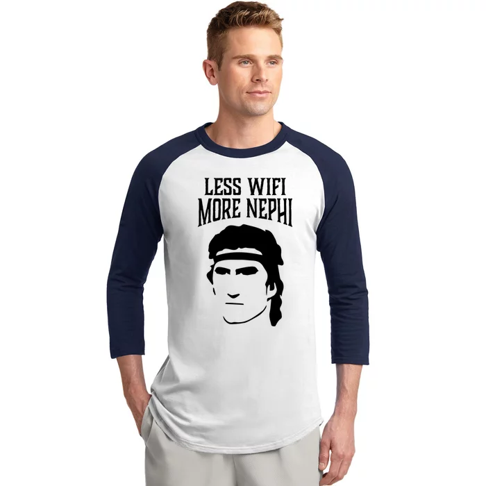 Less Wifi More Nephi Lds Memes Funny Latter Day Saints Gift Baseball Sleeve Shirt