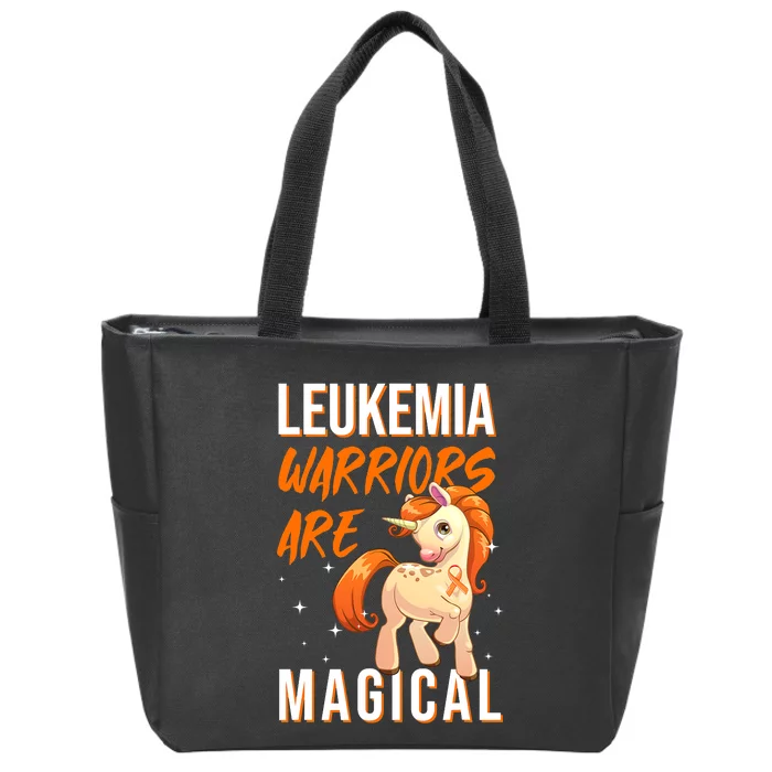 Leukemia Warrior Magical Unicorn Orange Ribbon Hematologist Zip Tote Bag