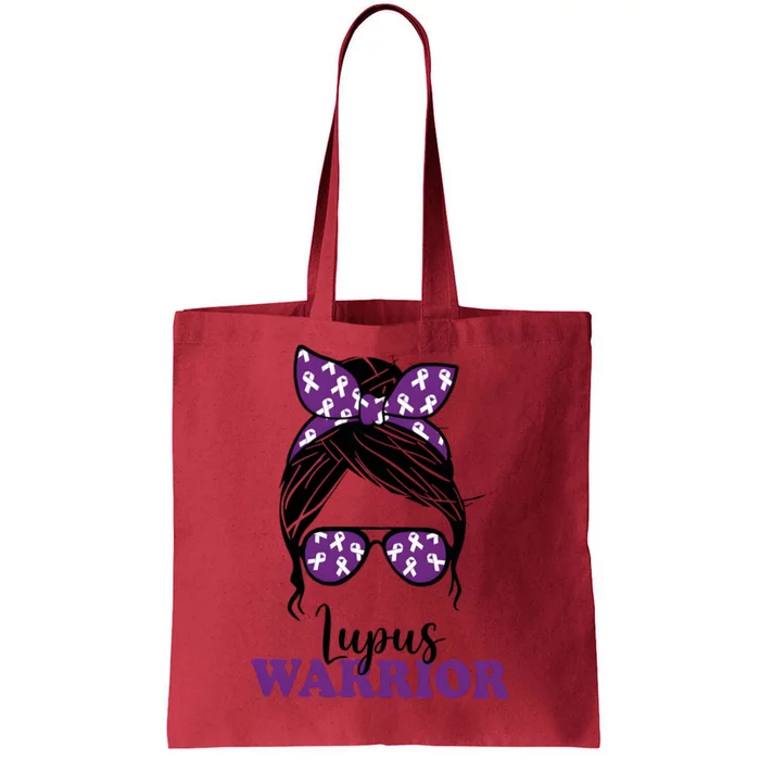 Lupus Warrior Messy Bun Woman Lupus Awareness Tote Bag