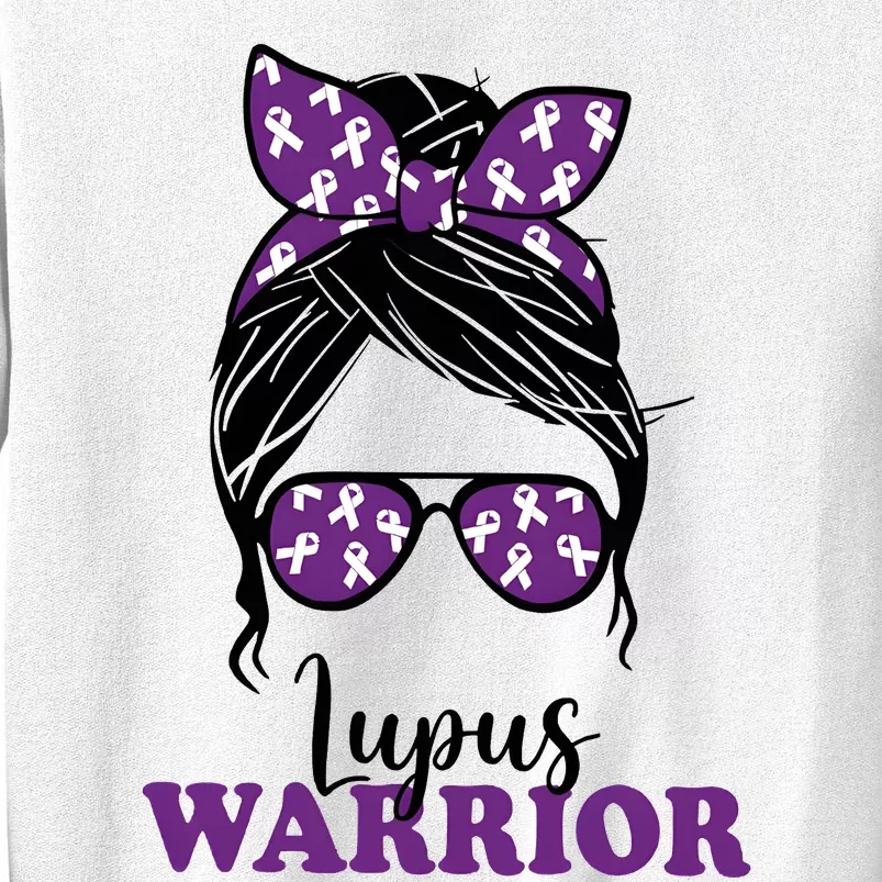 Lupus Warrior Messy Bun Woman Lupus Awareness Sweatshirt