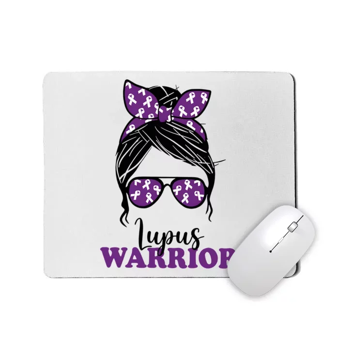 Lupus Warrior Messy Bun Woman Lupus Awareness Mousepad