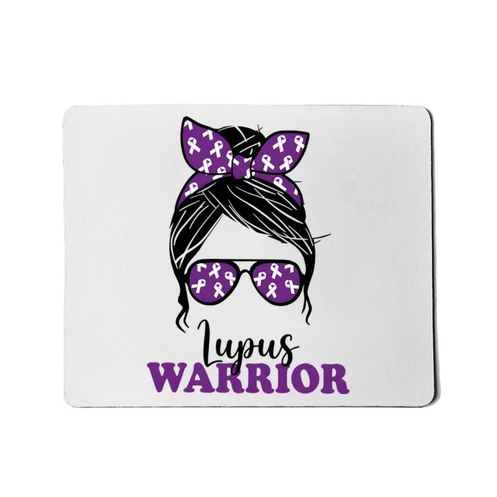 Lupus Warrior Messy Bun Woman Lupus Awareness Mousepad