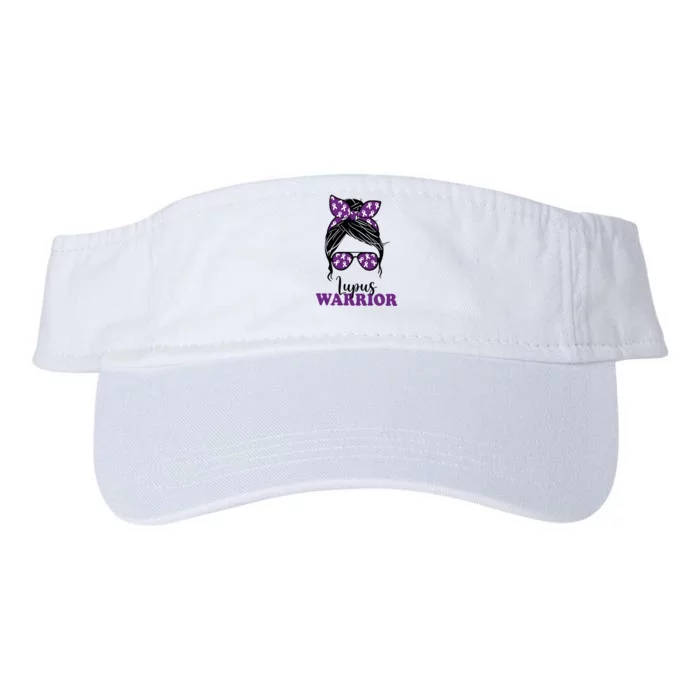 Lupus Warrior Messy Bun Woman Lupus Awareness Valucap Bio-Washed Visor