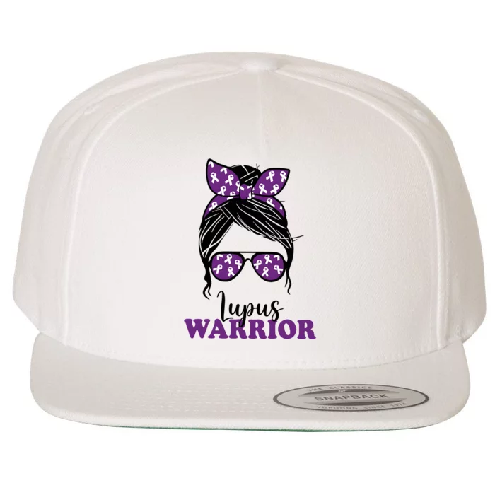 Lupus Warrior Messy Bun Woman Lupus Awareness Wool Snapback Cap