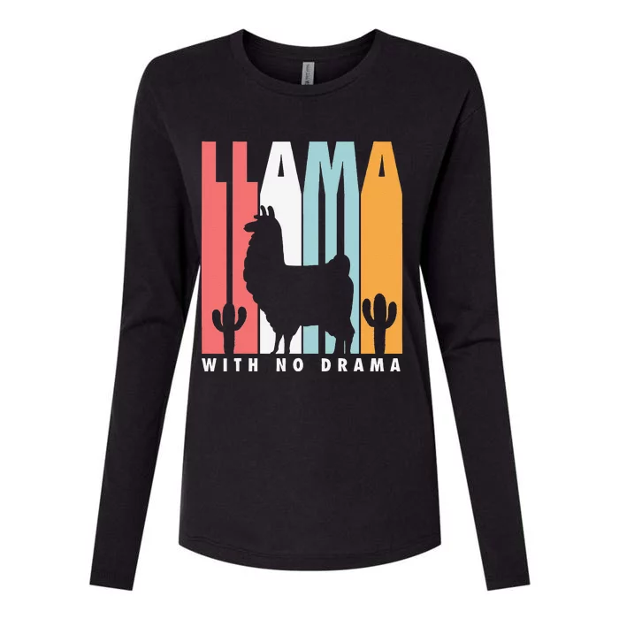 Llama With No Drama No Drama Llama Womens Cotton Relaxed Long Sleeve T-Shirt