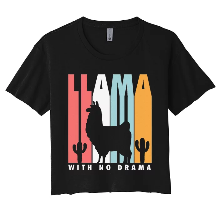 Llama With No Drama No Drama Llama Women's Crop Top Tee