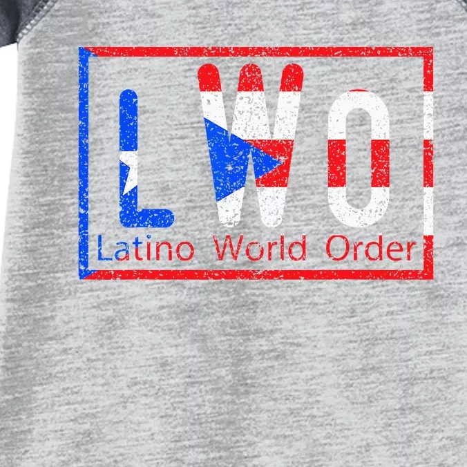 Latino World Order Puerto Rico Blue And Red Infant Baby Jersey Bodysuit