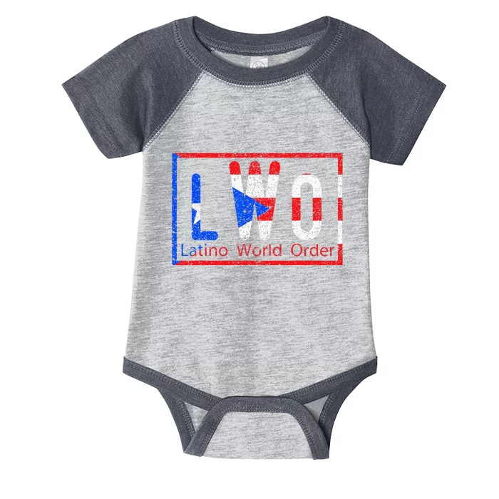 Latino World Order Puerto Rico Blue And Red Infant Baby Jersey Bodysuit