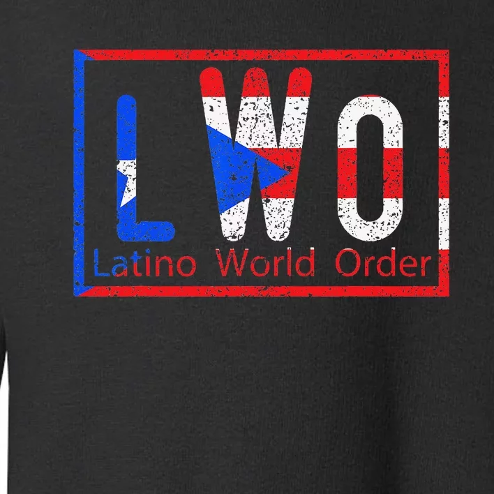 Latino world order Puerto Rico blue and red Toddler Sweatshirt