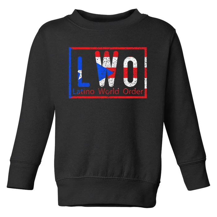 Latino world order Puerto Rico blue and red Toddler Sweatshirt