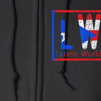 Latino world order Puerto Rico blue and red Full Zip Hoodie