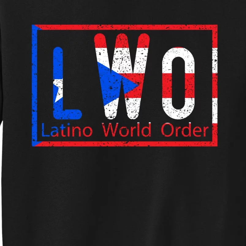 Latino World Order Puerto Rico Blue And Red Tall Sweatshirt