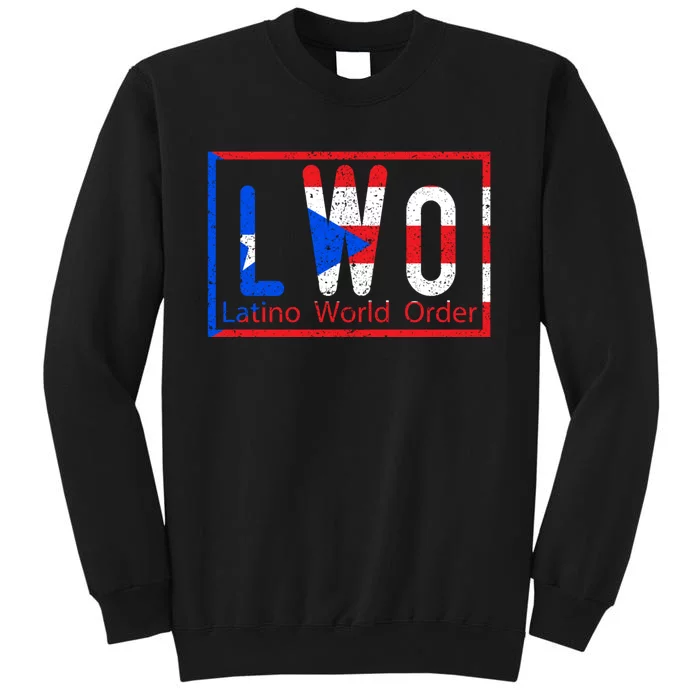 Latino World Order Puerto Rico Blue And Red Tall Sweatshirt