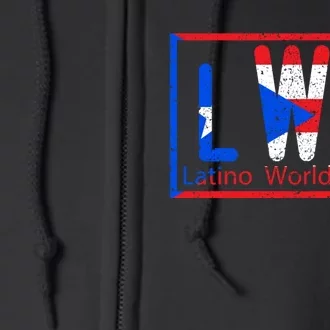 Latino World Order Puerto Rico Blue And Red Full Zip Hoodie