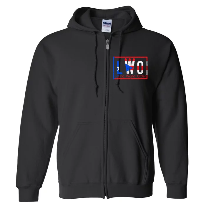 Latino World Order Puerto Rico Blue And Red Full Zip Hoodie