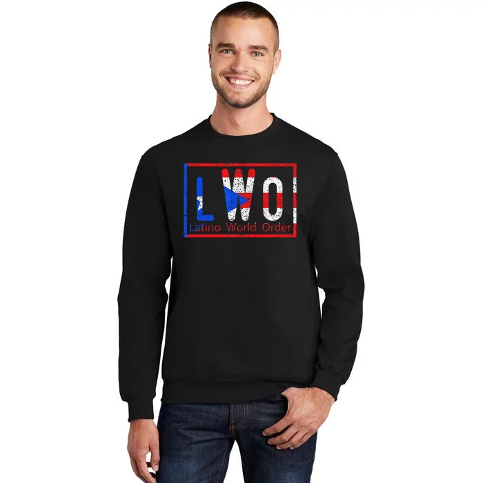 Latino World Order Puerto Rico Blue And Red Tall Sweatshirt