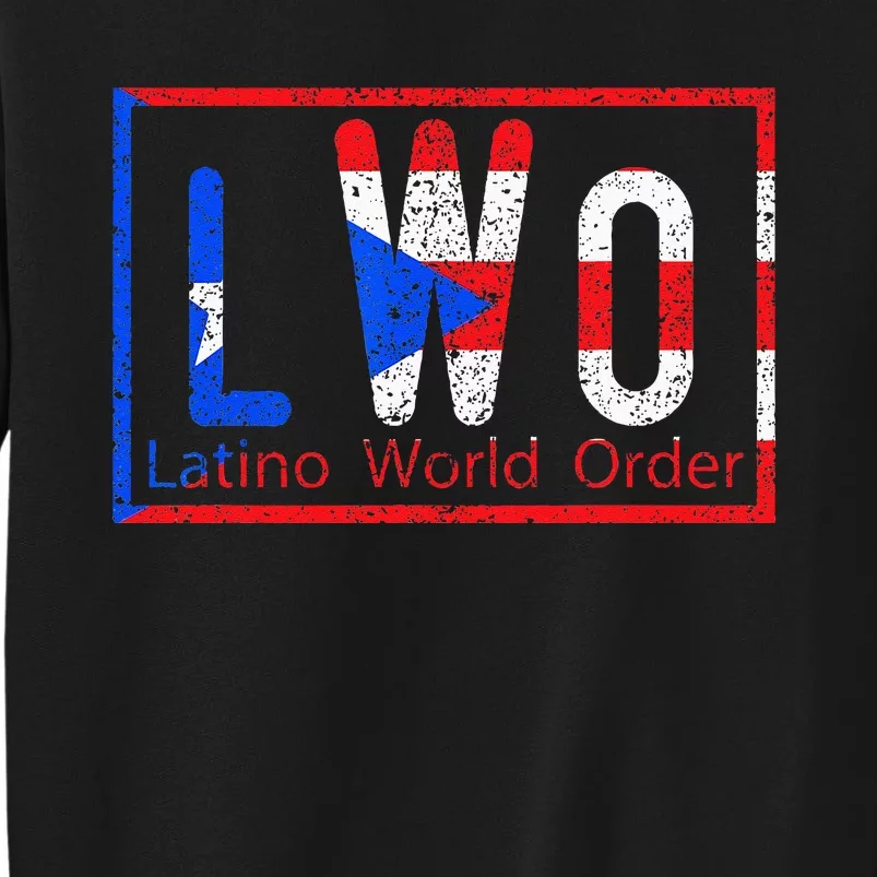 Latino World Order Puerto Rico Blue And Red Tall Sweatshirt