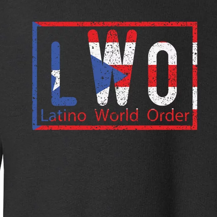 Latino World Order Puerto Rico Blue And Red Toddler Sweatshirt