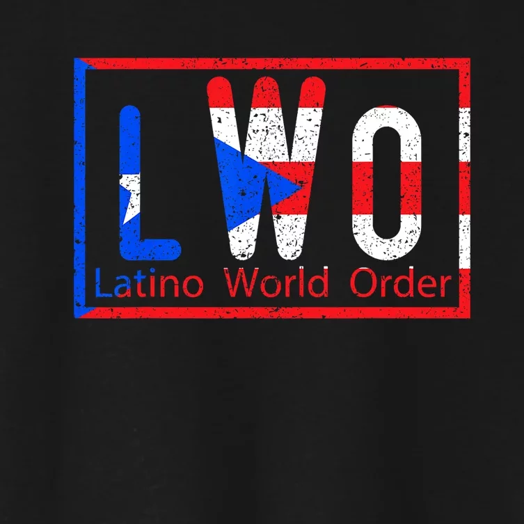 Latino World Order Puerto Rico Blue And Red Women's Crop Top Tee