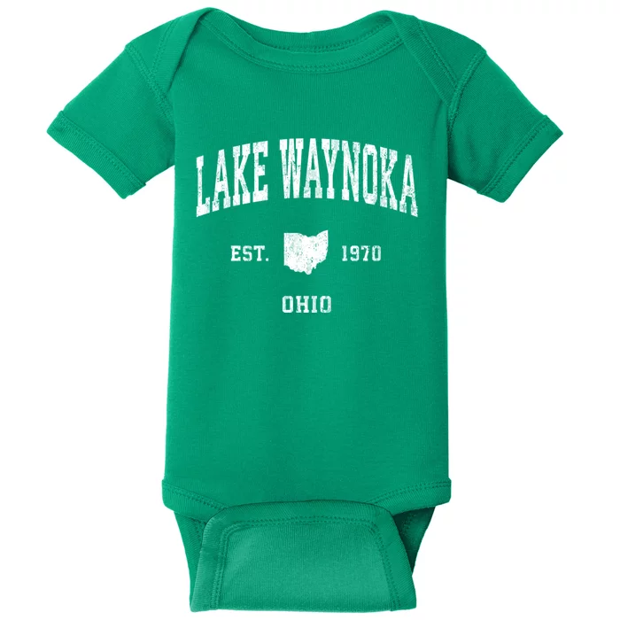 Lake Waynoka Ohio Oh Vintage Athletic Sports Baby Bodysuit