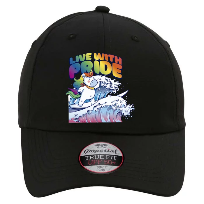 Live With Pride LGBTQ Unicorn Surfing The Original Performance Cap