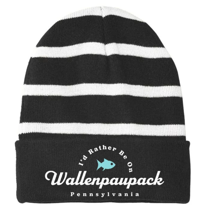 Lake Wallenpaupack Pennsylvania Striped Beanie with Solid Band