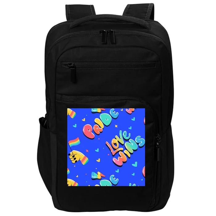 Love Wins Pride Month Rainbow Flag Impact Tech Backpack