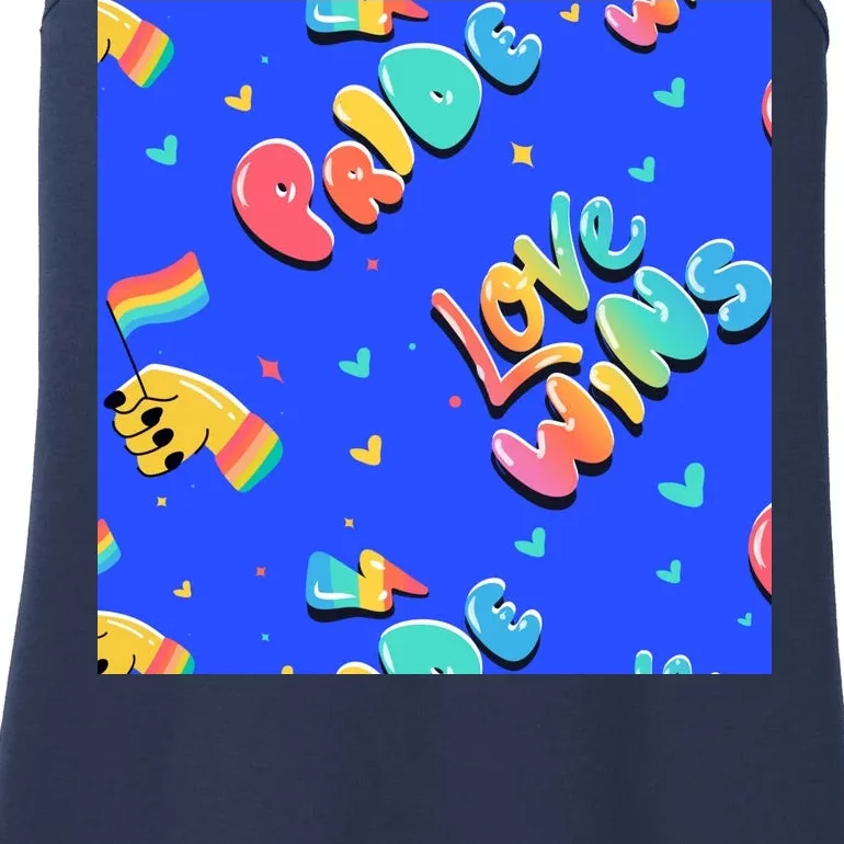 Love Wins Pride Month Rainbow Flag Ladies Essential Tank