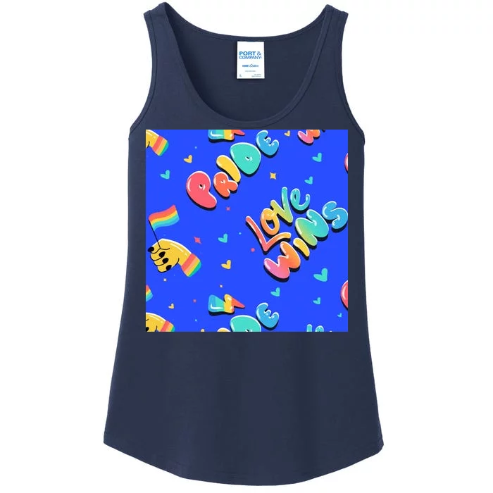 Love Wins Pride Month Rainbow Flag Ladies Essential Tank