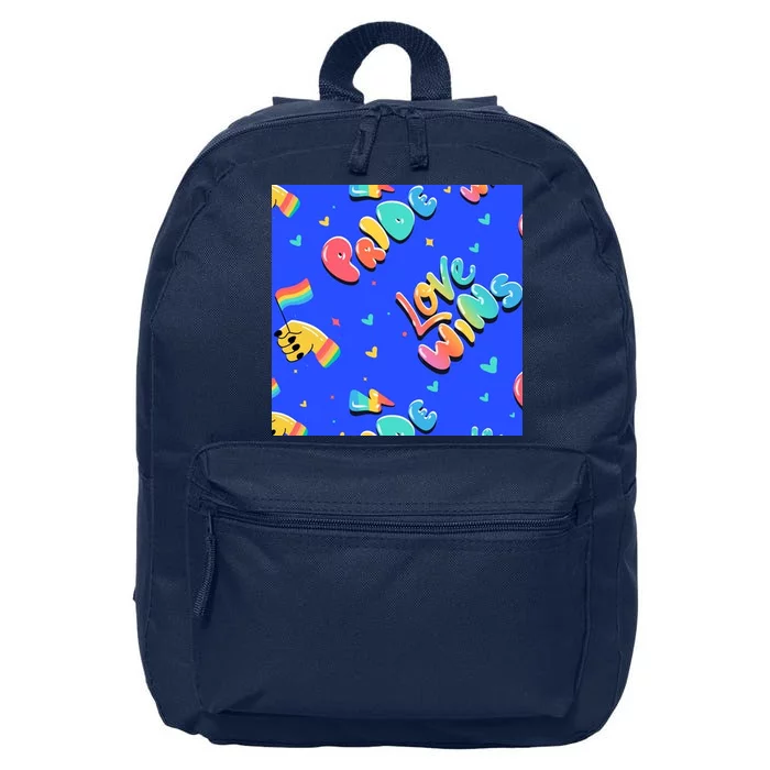 Love Wins Pride Month Rainbow Flag 16 in Basic Backpack