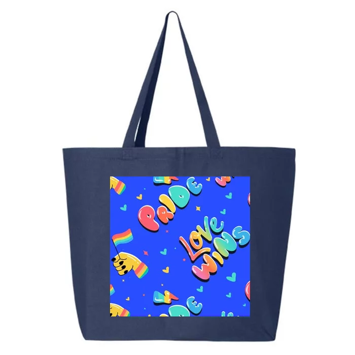 Love Wins Pride Month Rainbow Flag 25L Jumbo Tote