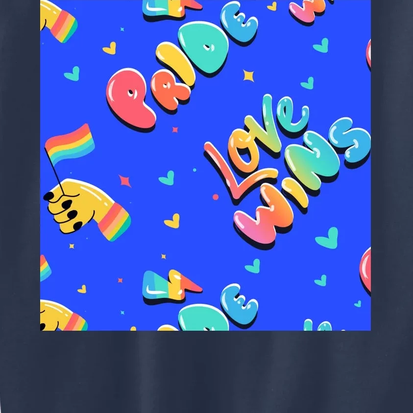 Love Wins Pride Month Rainbow Flag Kids Sweatshirt