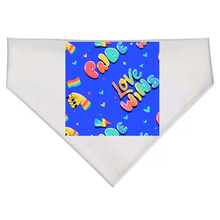 Love Wins Pride Month Rainbow Flag USA-Made Doggie Bandana