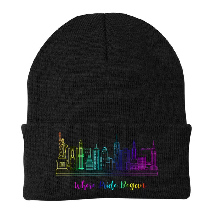 LGBT Where Pride Began NEW YORK SKYLINE Knit Cap Winter Beanie