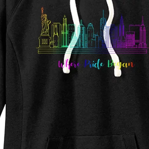 LGBT Where Pride Began NEW YORK SKYLINE Women's Fleece Hoodie