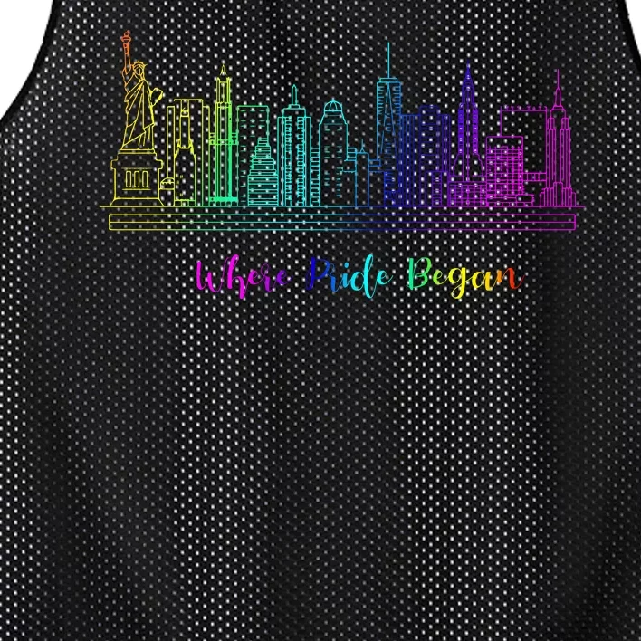 LGBT Where Pride Began NEW YORK SKYLINE Mesh Reversible Basketball Jersey Tank