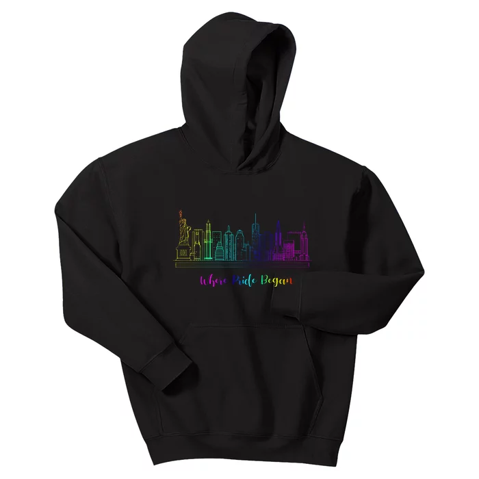 LGBT Where Pride Began NEW YORK SKYLINE Kids Hoodie