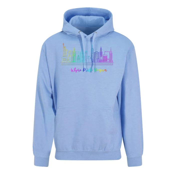 LGBT Where Pride Began NEW YORK SKYLINE Unisex Surf Hoodie