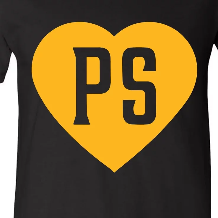 Leodalis Wearing Peter Seidler Heart V-Neck T-Shirt