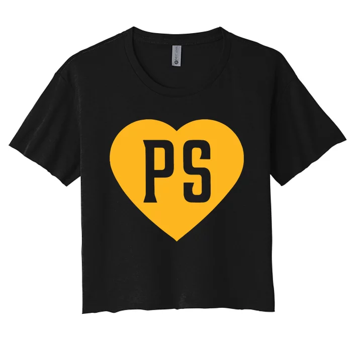 Leodalis Wearing Peter Seidler Heart Women's Crop Top Tee