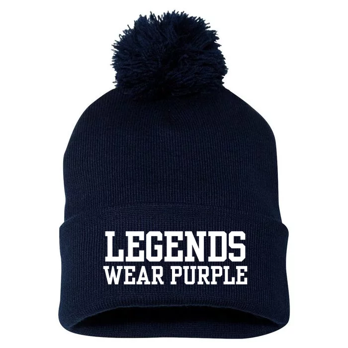 Legends Wear Purple Spirit Wear Team Game Color Pom Pom 12in Knit Beanie