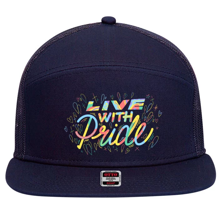 Love With Rainbow Love Gift 7 Panel Mesh Trucker Snapback Hat